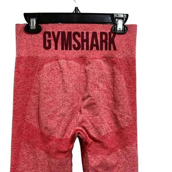 GYMSHARK Red Flat Front Flex High Waisted Activewear Leggings Women’s Size M - Picture 5 of 9